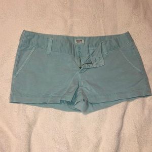 Light blue jean short shorts